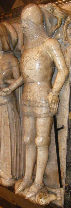 Effigy of Thomas Beauchamp 1369 and wife Katherine mortimer 1369 at Warwick - St Mary